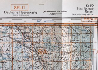 Deutsche Heereskarte 1943 "Rujani" Bosnien und Herzegowina