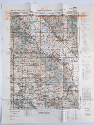 Deutsche Heereskarte 1943 "Rujani" Bosnien und Herzegowina