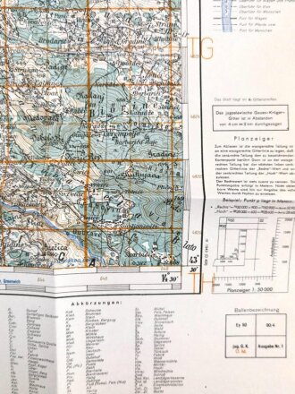 Deutsche Heereskarte 1943 "Sinj" Kroatien
