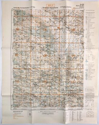 Deutsche Heereskarte 1943 "Arzano" Kroatien