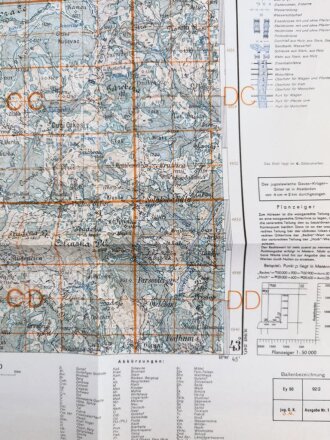 Deutsche Heereskarte 1943 "Prozor" Bosnien und Herzegowina