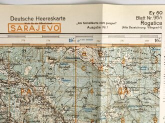 Deutsche Heereskarte 1943 "Rogatica" Bosnien und Herzegowina