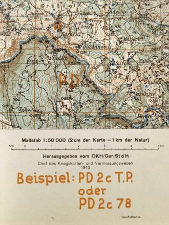 Deutsche Heereskarte 1943 "Rogatica" Bosnien und Herzegowina