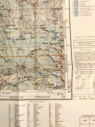 Deutsche Heereskarte 1943 "Kraljevo" Serbien