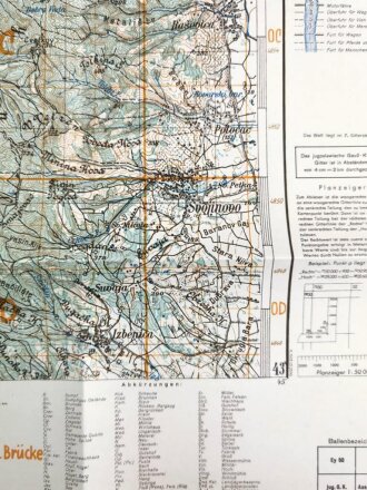 Deutsche Heereskarte 1943 "Jagodina" Serbien