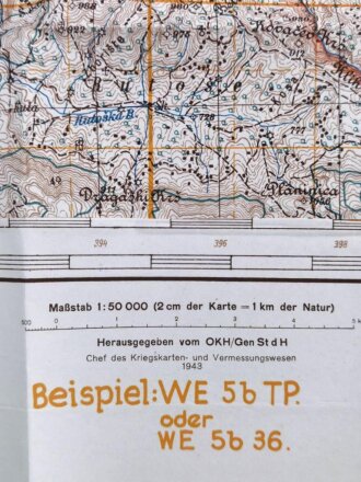 Deutsche Heereskarte 1943 "Cajetina" Serbien