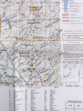 Deutsche Heereskarte 1943 "Mitrovica" Kosovo
