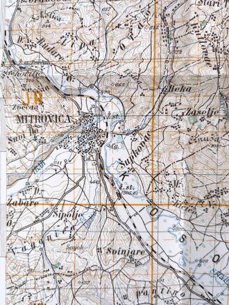 Deutsche Heereskarte 1943 "Mitrovica" Kosovo