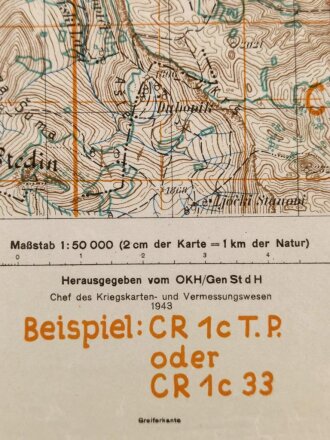 Deutsche Heereskarte 1943 "Rozaj" Montenegro