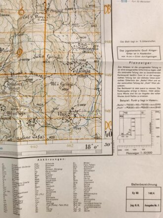 Deutsche Heereskarte 1943 "Kapinova" Albanien