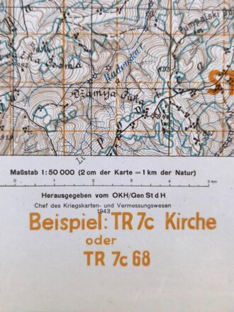 Deutsche Heereskarte 1943 "Lebane" Serbien