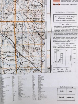 Deutsche Heereskarte 1943 "Trn" Serbien