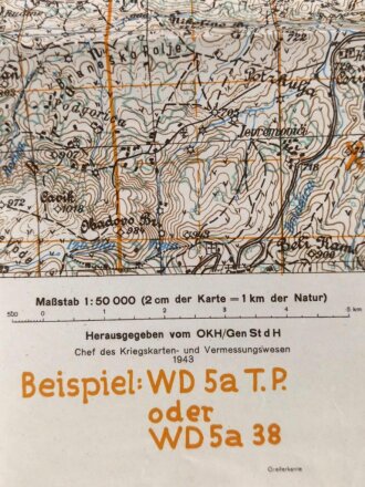 Deutsche Heereskarte 1943 "Dub" Serbien