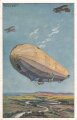 1. Weltkrieg Ansichtskarte "Militärluftkreuzer Hansa im Kampf mit feindlichen Fliegern"