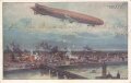 1. Weltkrieg Ansichtskarte "Luftschiff Schütte Lanz , Warschau bombardierend"