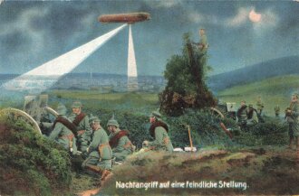 1. Weltkrieg Ansichtskarte "Nachtangriff auf eine...