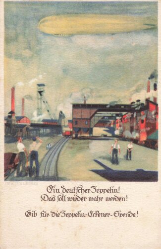 Ansichtskarte "Ein deutscher Zeppelin ! Gib für die Zeppelin Eckener Spende !  "