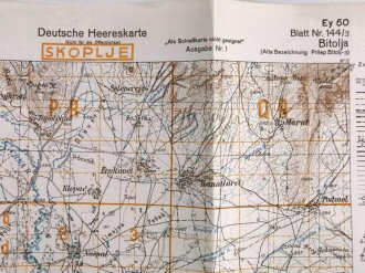 Deutsche Heereskarte 1943 "Bitolja" Nordmazedonien