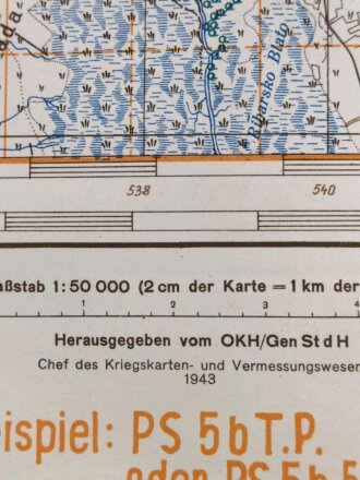 Deutsche Heereskarte 1943 "Bitolja" Nordmazedonien