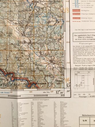 Deutsche Heereskarte 1943 "Ribnica" Bosnien und Herzegowina