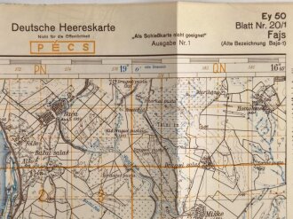 Deutsche Heereskarte 1943 "Fajs" Ungarn