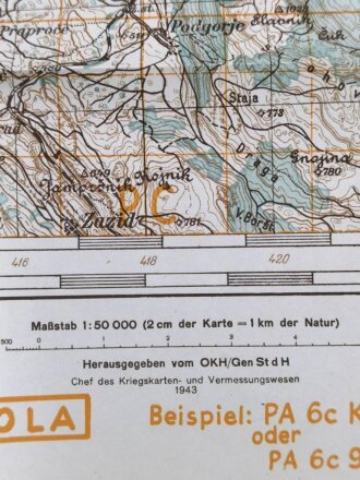 Deutsche Heereskarte 1943 "Divaca" Slowenien