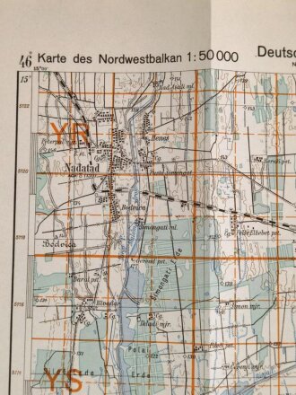 Deutsche Heereskarte 1943 "Nadjatad" Ungarn