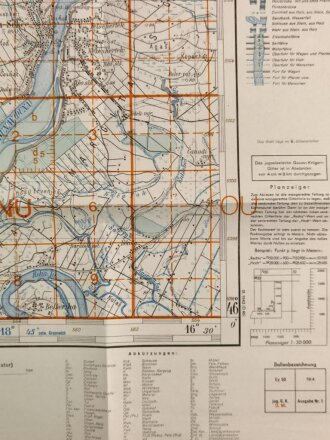 Deutsche Heereskarte 1943 "Bataszek" Ungarn