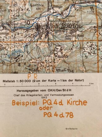 Deutsche Heereskarte 1943 "Jesenice" Slowenien