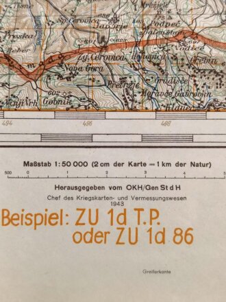 Deutsche Heereskarte 1943 "Zagorje" Slowenien