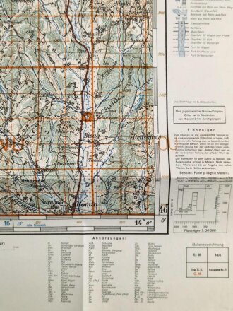 Deutsche Heereskarte 1943 "Ivanec" Kroatien