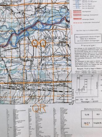 Deutsche Heereskarte 1943 "Cakovec" Kroatien