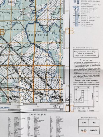 Deutsche Heereskarte 1943 "Lekenik" Kroatien