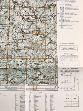 Deutsche Heereskarte 1943 "Velika Gorica" Kroatien