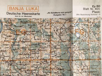 Deutsche Heereskarte 1943 "Plaski" Kroatien