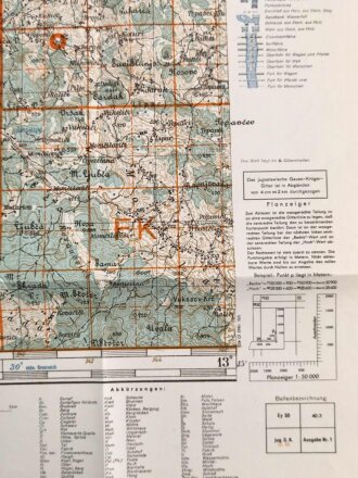 Deutsche Heereskarte 1943 "Plaski" Kroatien