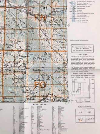 Deutsche Heereskarte 1943 "Vrhovine" Kroatien