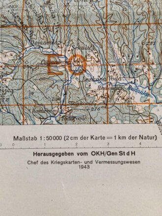 Deutsche Heereskarte 1943 "Derventa" Bosnien und Herzegowina