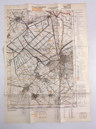 Deutsche Heereskarte 1943 "Werschetz" Serbien