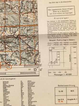 Deutsche Heereskarte 1943 "Teslic" Bosnien und Herzegowina