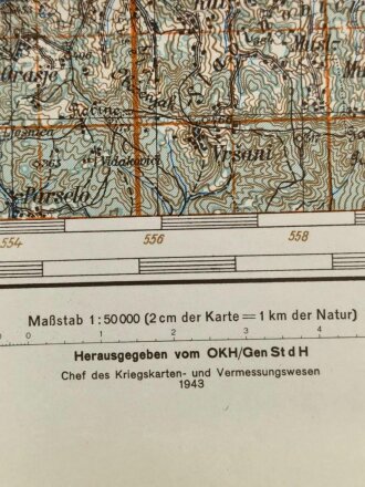 Deutsche Heereskarte 1943 "Tuzla" Bosnien und Herzegowina