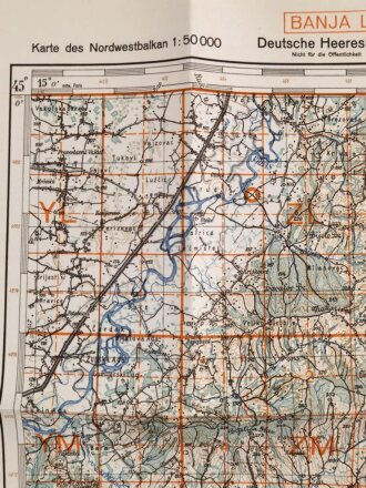 Deutsche Heereskarte 1943 "Lisnja" Bosnien und Herzegowina