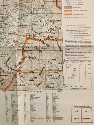 Deutsche Heereskarte 1943 "Celebic" Bosnien und Herzegowina