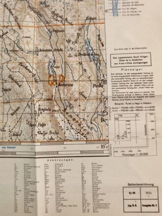 Deutsche Heereskarte 1943 "Rudinice" Montenegro