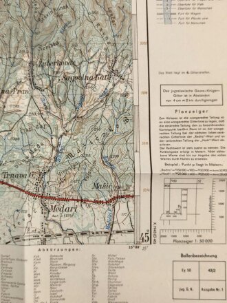 Deutsche Heereskarte 1943 "Pakrac" Kroatien