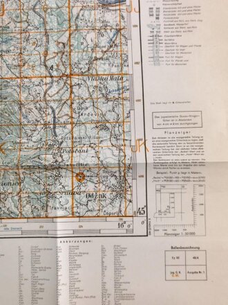 Deutsche Heereskarte 1943 "Odzak" Bosnien und Herzegowina