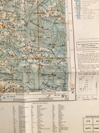 Deutsche Heereskarte 1943 "Ivanjica" Serbien