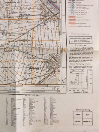 Deutsche Heereskarte 1943 "Titel" Serbien