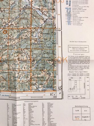 Deutsche Heereskarte 1943 "Rujevac" Kroatien