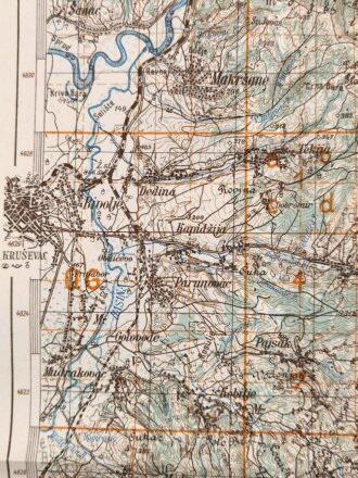 Deutsche Heereskarte 1943 "Stalac" Serbien